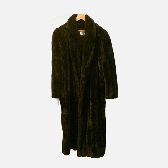 Sajon Vintage Black Faux Fur Coat - Picture 1 of 4